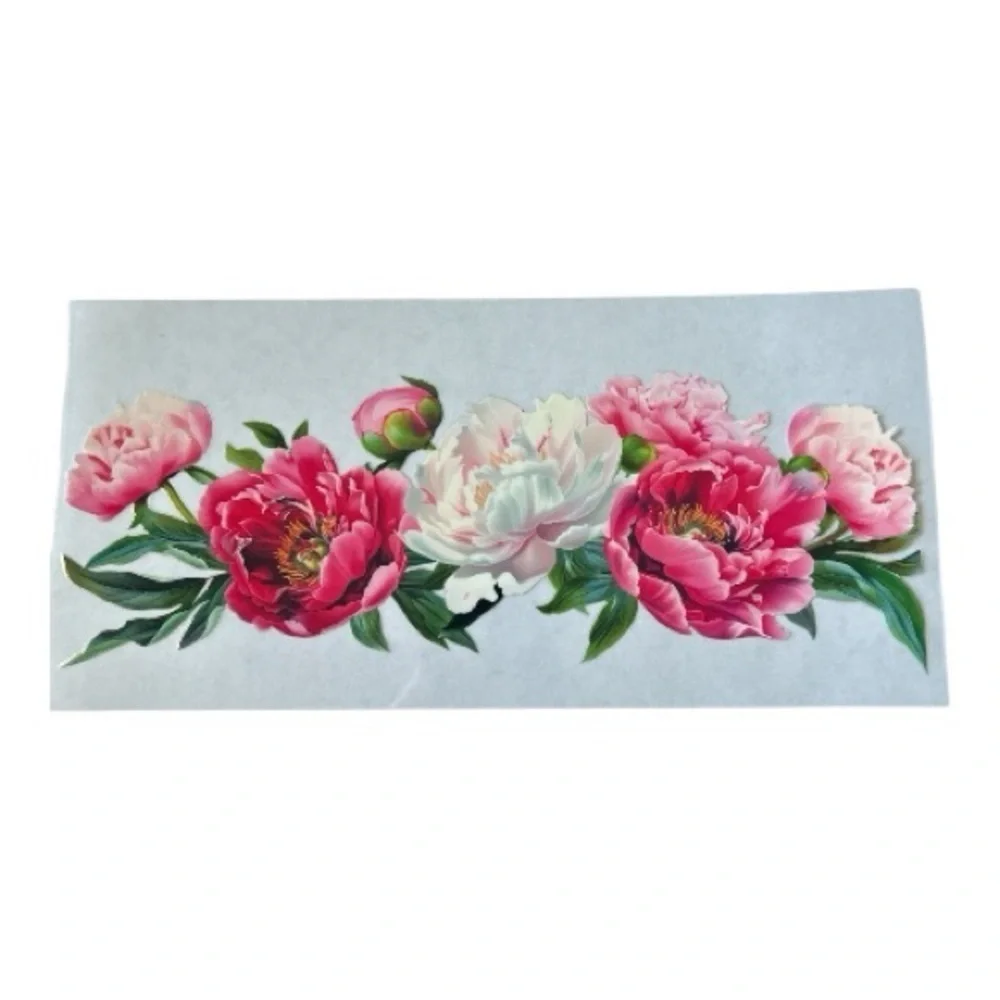 Pink Floral Cup Decal 226